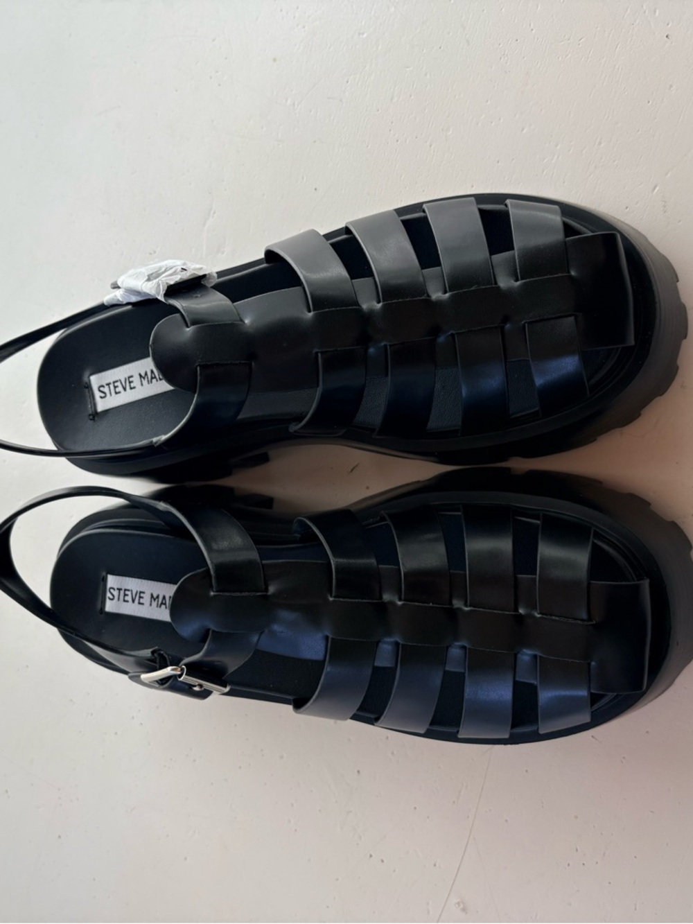 Steve Madden Black Woven Slingback Sandals